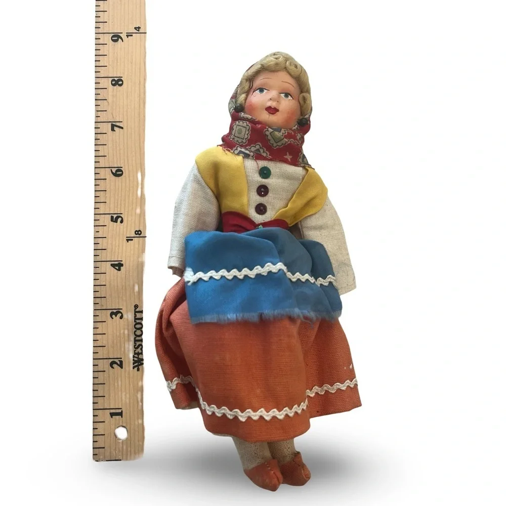 Vintage Greek Folk Art Souvenir Travel Doll
